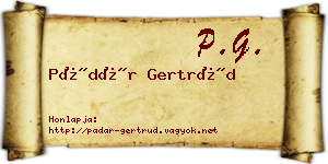 Pádár Gertrúd névjegykártya